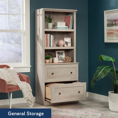 Sauder Select 70"H 3-Shelf Bookcase, Chalked Chestnut (444770)