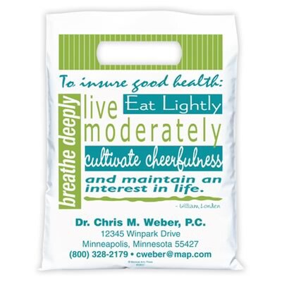 Medical Arts Press® Medical Personalized 2-Color Bags; 9x12, To Insure Good Health