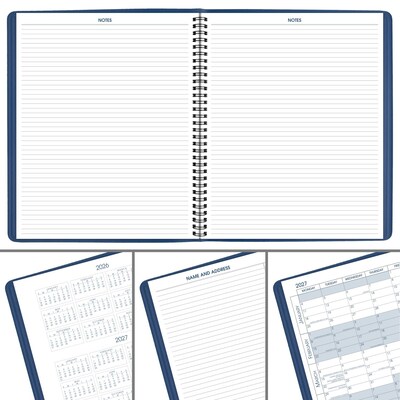 2027-2028 AT-A-GLANCE 9" x 11" Monthly Planner, Faux Leather Cover, Blue (70-250-20-27)