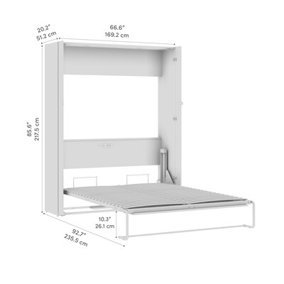 Bestar Avalon 67W Queen Murphy Bed - High-Gloss White
