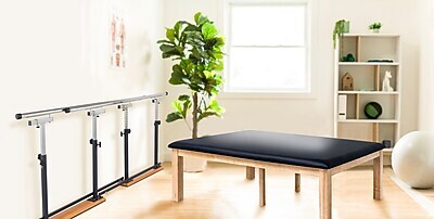Viva Comfort 7 ft. Foldable Physical Therapy Parallel Bars with Adjustable Height, 350 lbs. Capacity, Black (ADI905-01-MK)