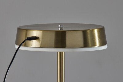 Adesso Mira 55" Antique Brass Floor Lamp with Disc-Shaped Shade (2612-21)