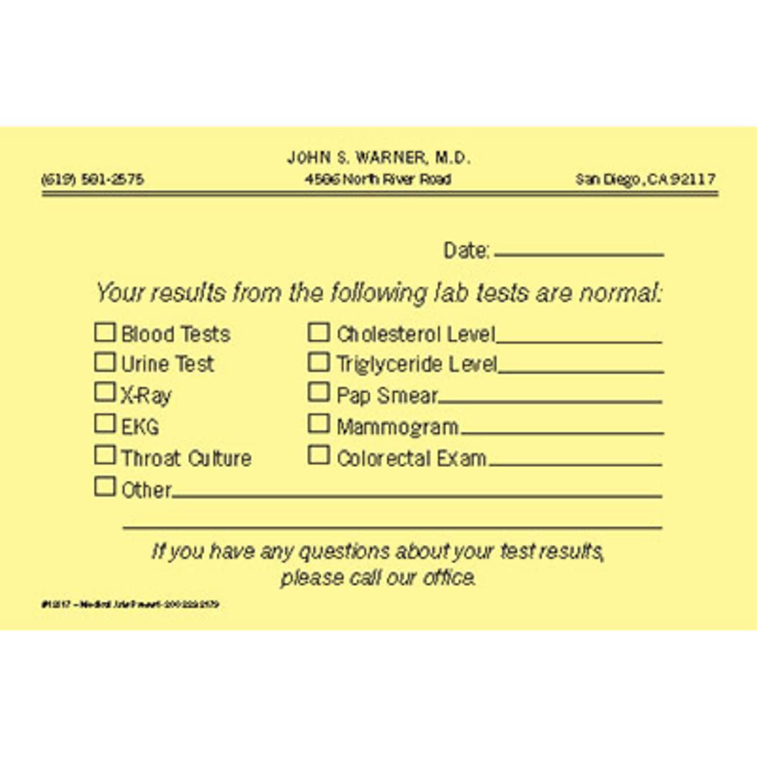 Custom CommuniCard™, 4 x 6, 110# Canary Index, Black Ink, 2-Sided, 100/Pk