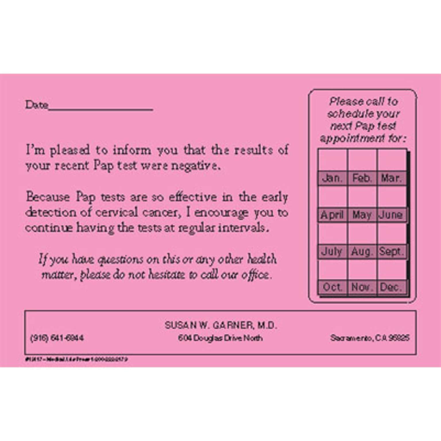 Custom Appointment Appointmentors, 3.5 x 5.5, 110# Pink Index Stock, Perforated Business Card, Black Ink, 1-Sided, 100/Pk