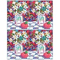 Graphic Image Laser Postcards; Painted Flowers, 100/Pk