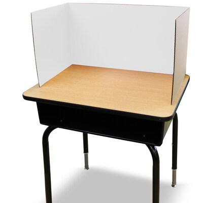 Flipside 48 Wall Screen, Corrugated Study Carrel, 24/Pack, White (FLP6000524)