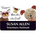 Custom Printed Medical Arts Press® Full-Color Veterinary Name Badges; Large, Merry Menageries®