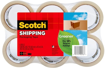 Scotch Packing Tape, 1.88 x 49.6 yds., Clear, 6/Pack (3750G6)