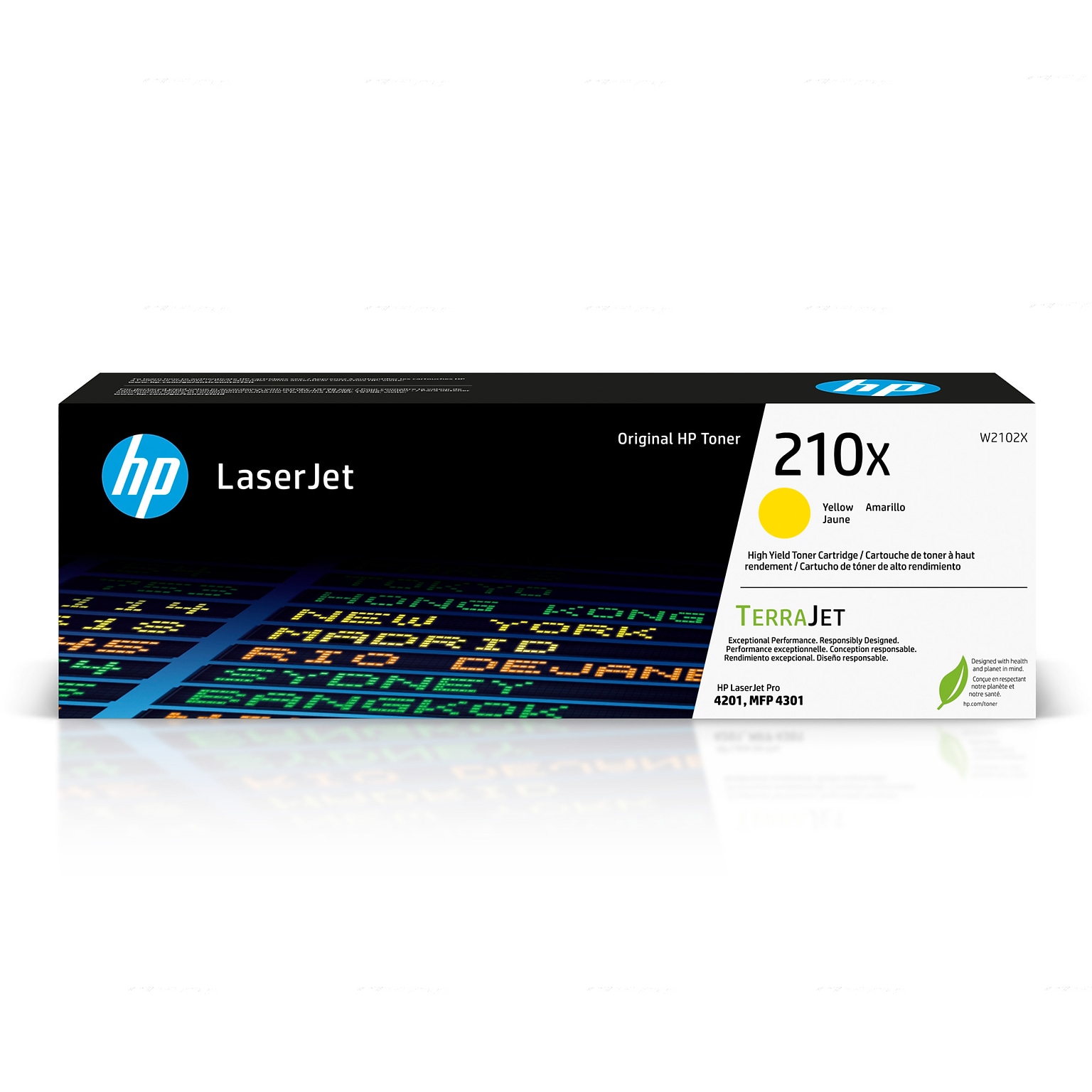 HP 210X Yellow High Yield Toner Cartridge, Prints Up to 5,500 pages (W2102X)