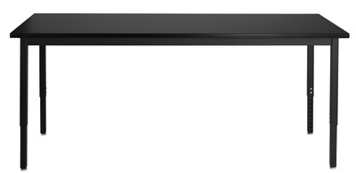 National Public Seating SLT Series Height Adjustable Utility Table, 30W x 72D, Black (SLT3-3072C)