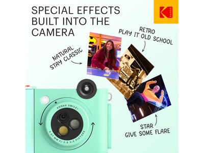 Kodak Smile+ 5 Megapixels Digital Instant Print Camera, Green (RODSMPCAMGN)