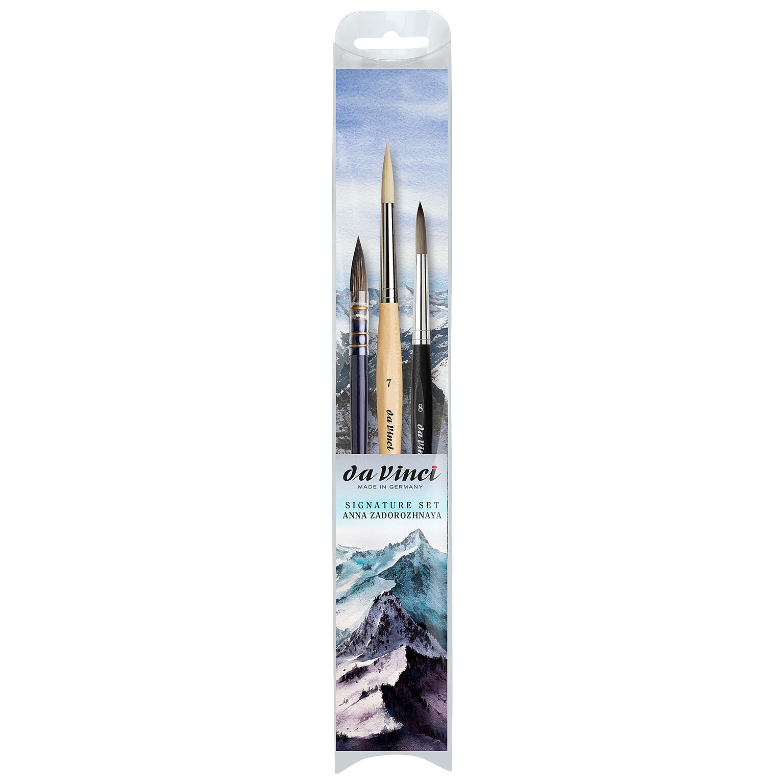 da Vinci Signature Collection by Anna Zadorozhnaya Watercolor Synthetic Bristle, Assorted Brushes, 3/Pack (DVXVA55280)