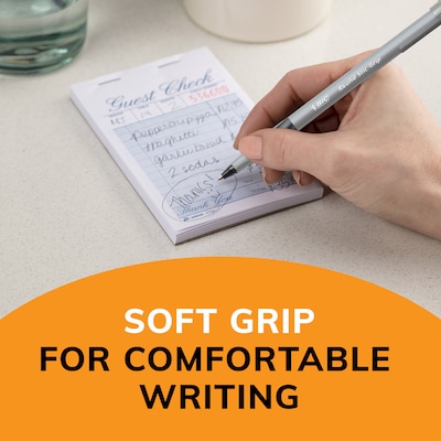 BIC Xtra Comfort Round Stic Grip Ballpoint Pens, Medium Point, 1.2mm, Black Ink, Dozen (13726/GSMG11)