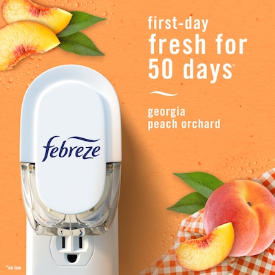 Febreze Plug In Oil Warmer Refill, Juicy Summer Peaches Scent, 0.87 oz., 2/Pack (21135)
