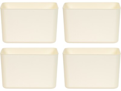 IRIS Open Lid Storage Bin, Off-White, 4/Pack (552113)