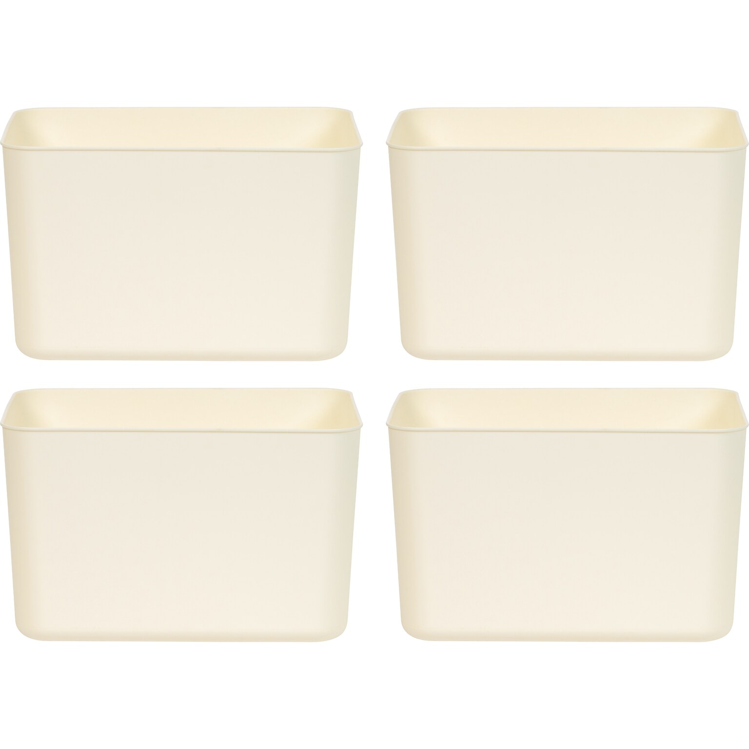 IRIS Open Lid Storage Bin, Off-White, 4/Pack (552113)