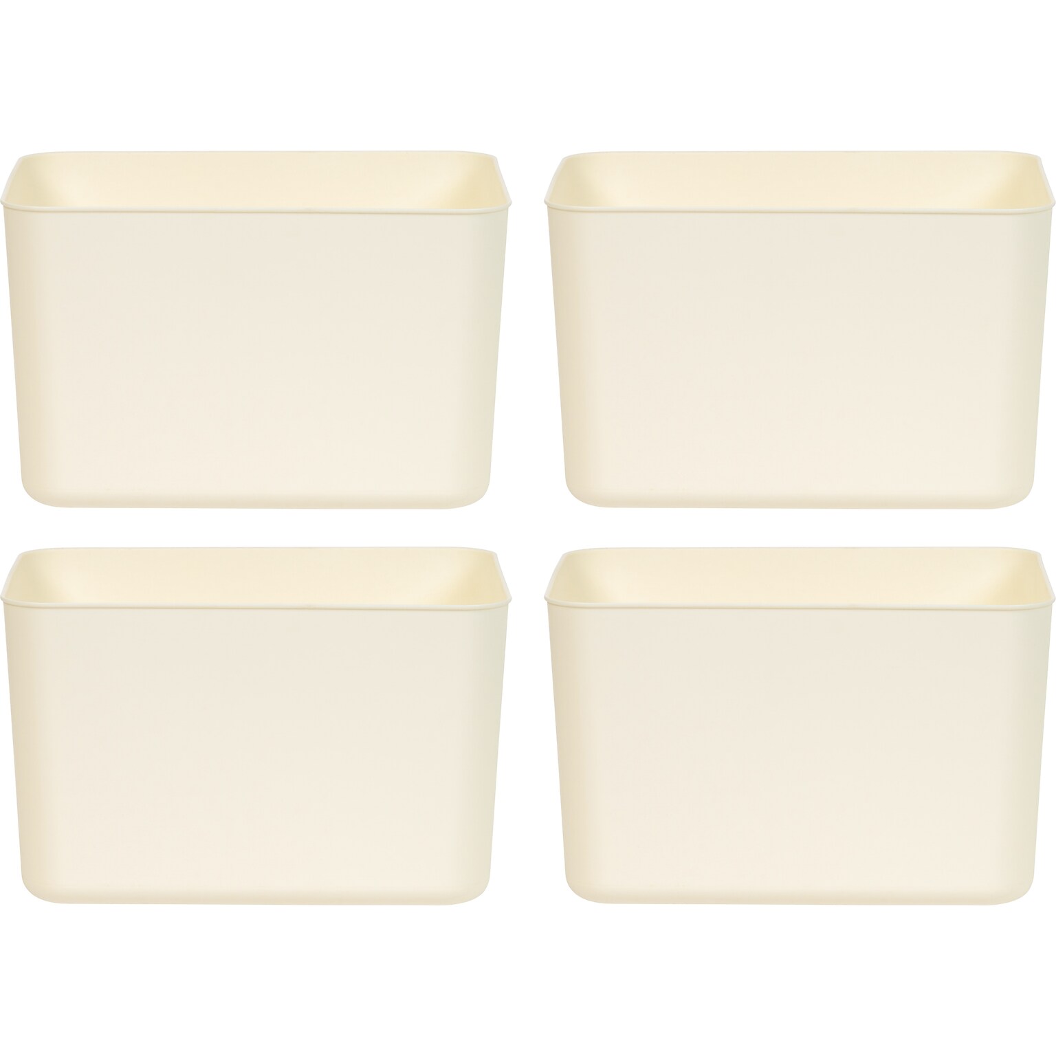 IRIS Open Lid Storage Bin, Off-White, 4/Pack (552113)