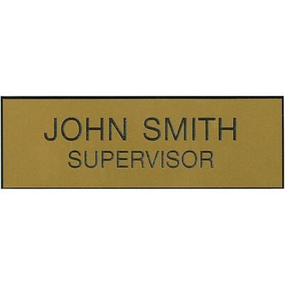 Professional Name Badge with Magnetic Backing without Logo; 1 x 3