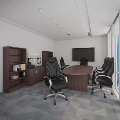 Boss Ergonomic Vinyl Swivel Executive Chair, Black (B8871-BK)