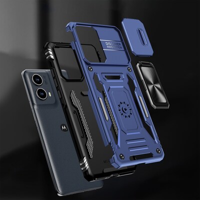 SaharaCase Raider Phone Case for Motorola Edge, Shock Absorbing, Midnight Blue (CP00619)
