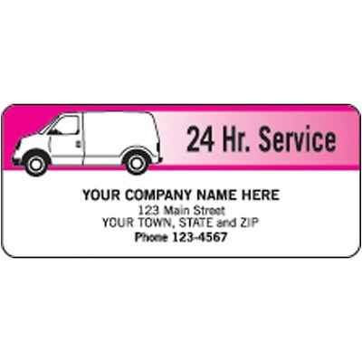 Custom Printed Van Service Pre-Printed Labels; 3-1/6x1-5/6