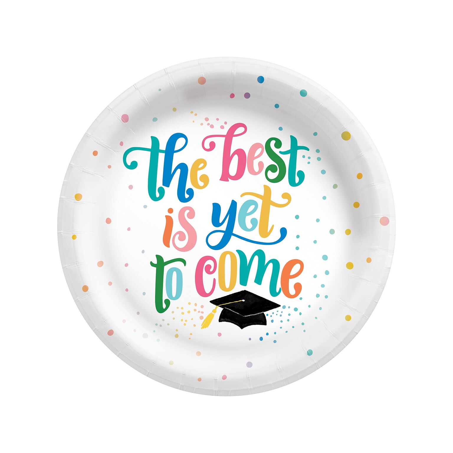 Amscan Follow Your Dreams Graduation Dessert Plate, Multicolor, 20/Set, 2 Sets/Pack (743133)