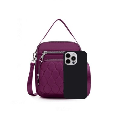 Nicci Polyester Cross-Body Quilted Bag, Purple (CBM240510A-PUR)