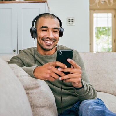 JVC Foldable On-Ear Headphones with Microphone, Black (HA-S33UC)