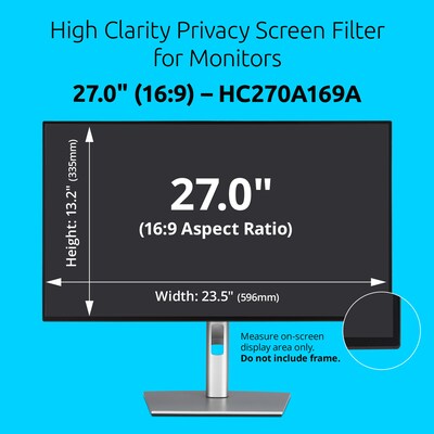 Kensington High Clarity Anti-Reflective Blue Light Filter & Privacy Screen Filter for 27" Monitors (16:9) (HC270A169A)
