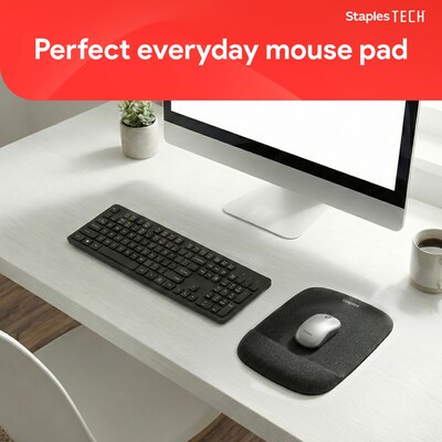 Quill Brand® Mouse Pad with Gel Wrist Rest, Black (53326)