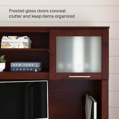 Bush Home Somerset 60" W Desk Hutch, Storage Shelves for Office Desk, Hansen Cherry (WC81731)