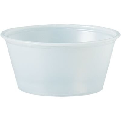 Solo® Plastic Souffle Cups; Translucent, 3-1/4oz., 2500/Case