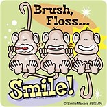 Smilemakers® Dental Stickers; Brush, Floss, Smile Monkey Sticker