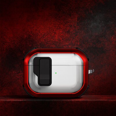 SaharaCase Venture-X Series Secure Lock Case with Premium Clip for Airpods Pro 3, Anti-Shock Corners, Viper Red (HP00232)