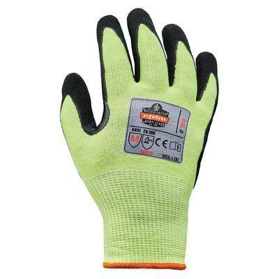 Ergodyne ProFlex 7041 Hi-Vis Nitrile-Coated Cut-Resistant Gloves, ANSI A4, Wet Grip, Lime, XXL, 144 Pairs (17826)