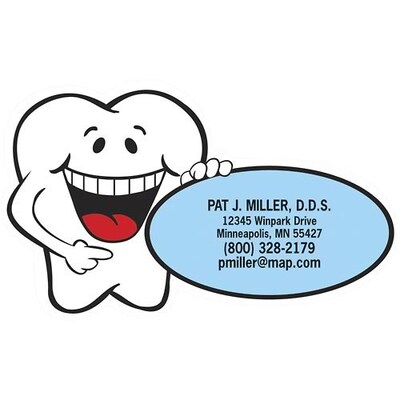Medical Arts Press® Dental Die-Cut Magnets; 3-1/2x2, Smiling Tooth, Light Blue