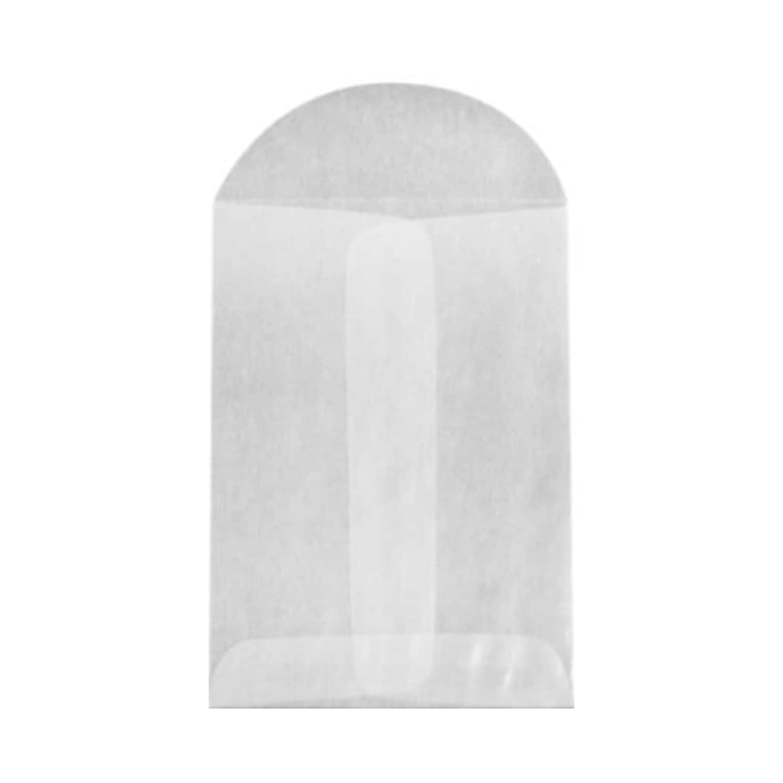 JAM PAPER Open End Envelopes, 2 3/4 x 3 3/4, Glassine, 250/Pack (GLASS-15-250)