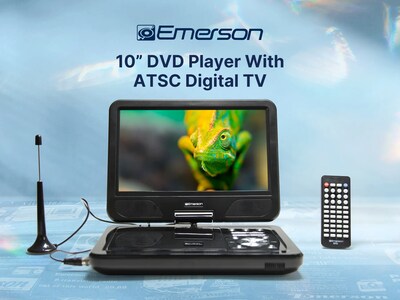 Emerson EPD-1050 Portable 10 DVD Player with ATSC Digital TV, Built-In Speaker, Rechargeable Battery, and Remote Control