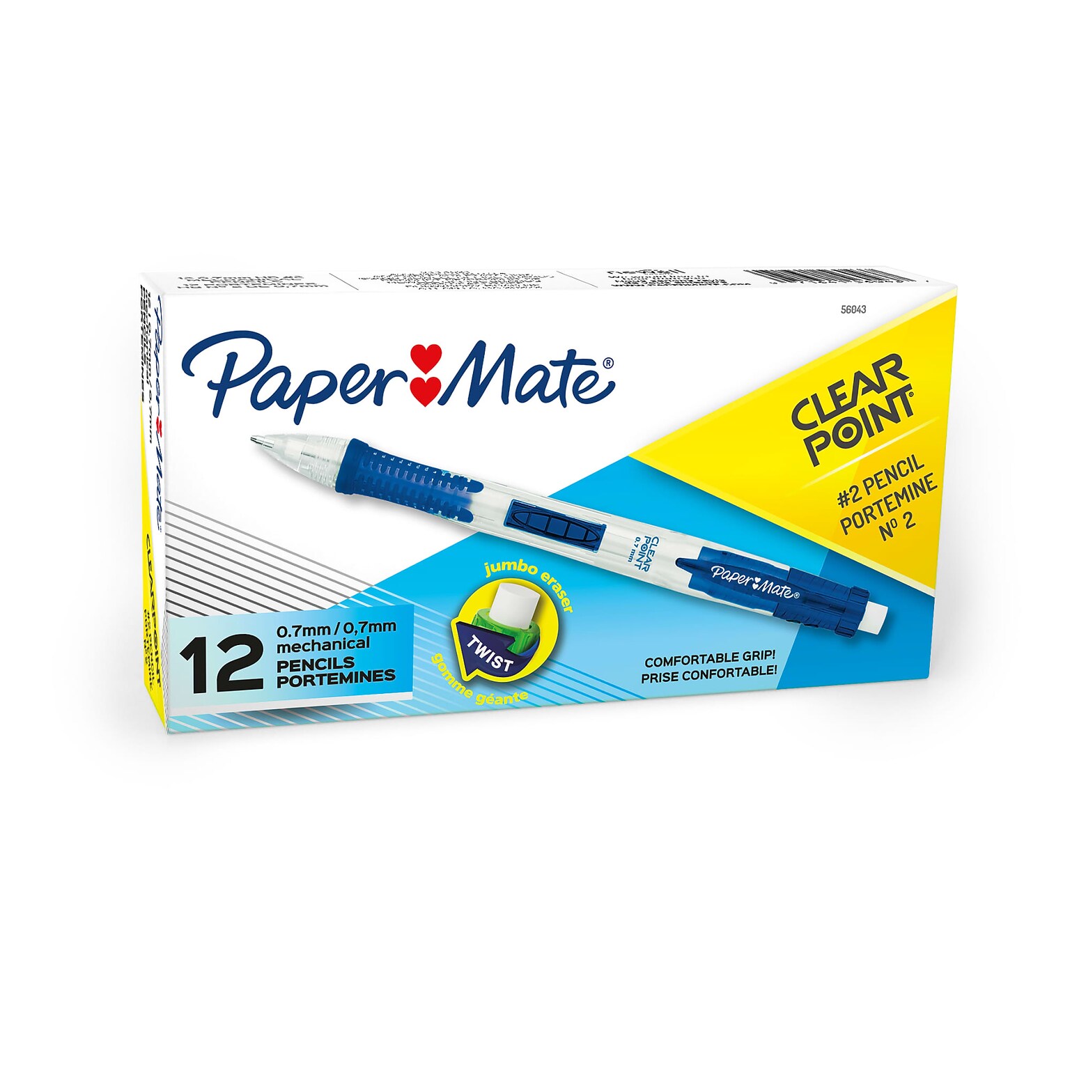 Paper Mate Clearpoint Mechanical Pencils, 0.7mm, Medium Point, 12/Pack (56043)