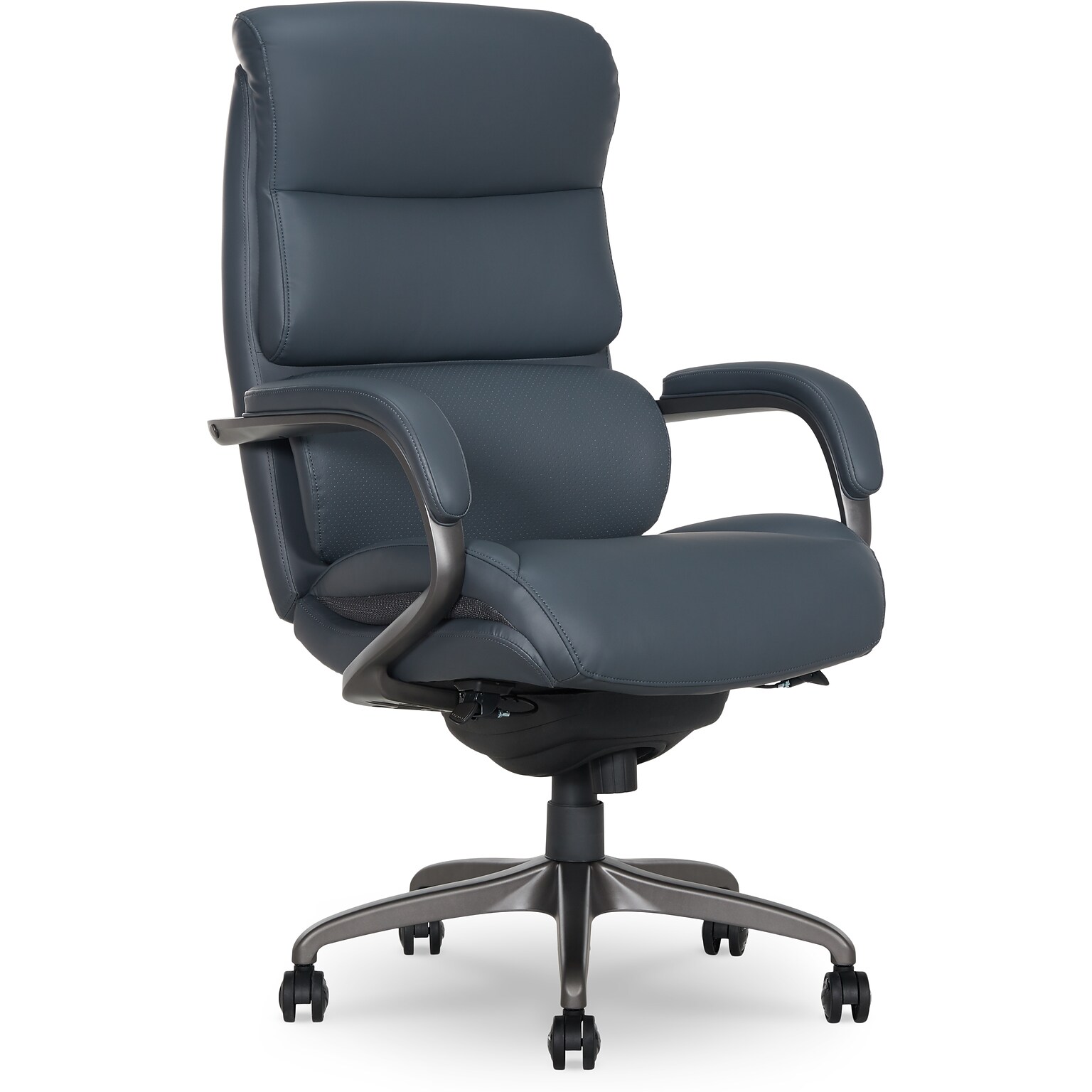 La-Z-Boy Aberdeen Ergonomic Bonded Leather Swivel Executive Chair, Dark Blue (51545-DBLU)