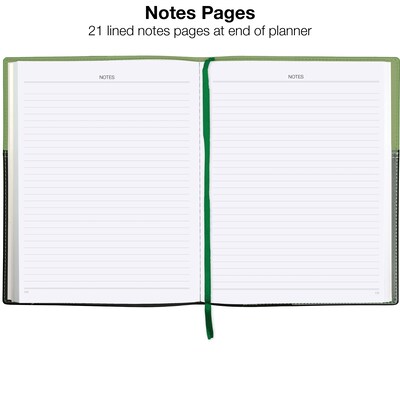 2027 Excello Brands 8" x 10" Weekly & Monthly Standard Planner, Paperboard Cover, Green/Black (PKT-CY27-810-GN)