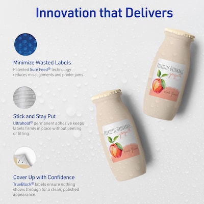 Avery Waterproof Square Laser Multipurpose Labels, 3" x 3", White, 150/Pack (19479399461)