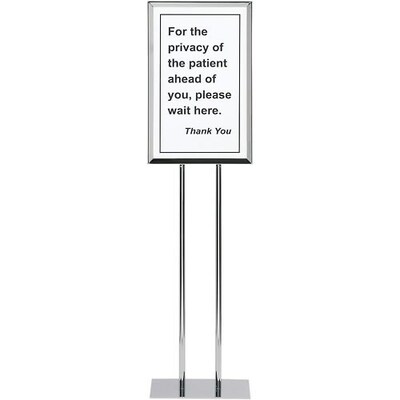 Pedestal Signs; Chrome, Privacy Message