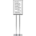 Pedestal Signs; Chrome, Privacy Message & Insurance Card Ready