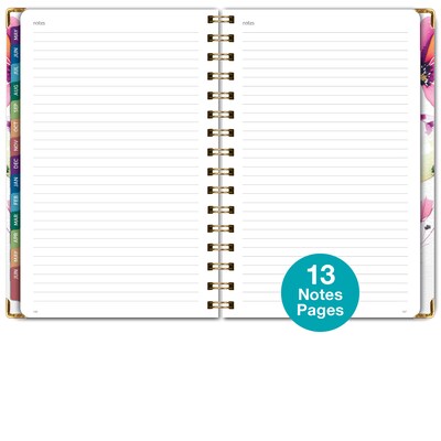 2026-2027 Excello Brands 8" x 5.5" Academic Weekly & Monthly Planner, Paperboard Cover, Rainbow Floral (FSHN-AY26-58-53)