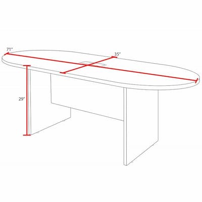 Regency Legacy 71"W x 35"D Racetrack Shaped Conference Table with Grommet, Ash Grey (LCTRT7135AG)
