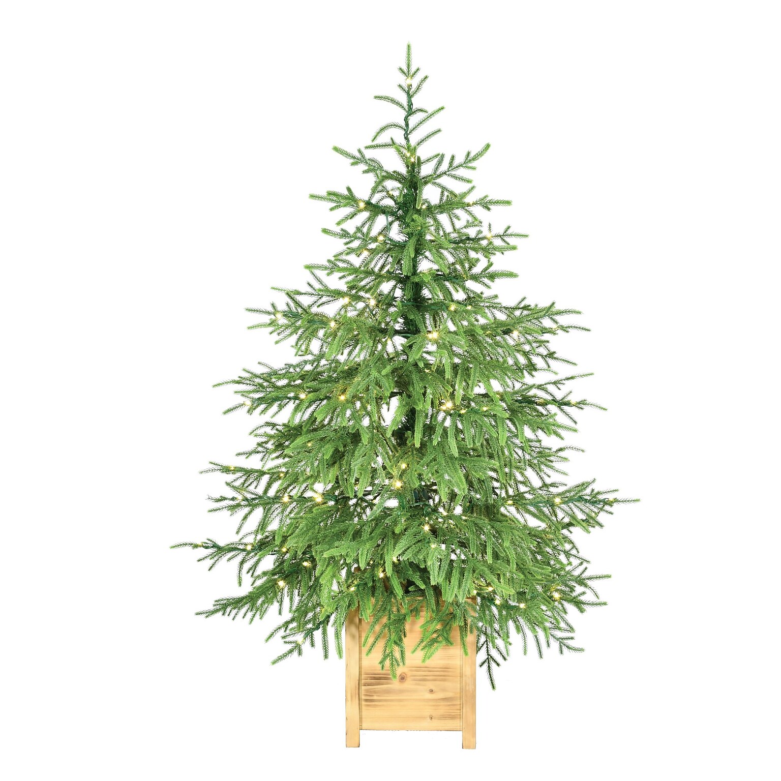 Fraser Hill Farm 4 Real Feel Pre-Lit Artificial Christmas Trees (FFRF048P-5MGR)
