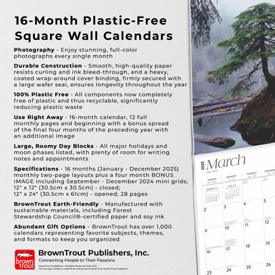 2025 BrownTrout Alaska Wild & Scenic 12" x 24" Monthly Square Wall Calendar (9781975474430)