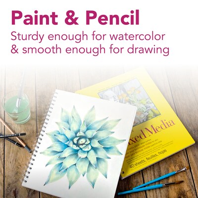 Strathmore 300 Series 5.5" x 8.5" Wire Bound Mixed Media Sketch Pad, 40 Sheets/Pad, 3/Bundle (STTP3625-3)