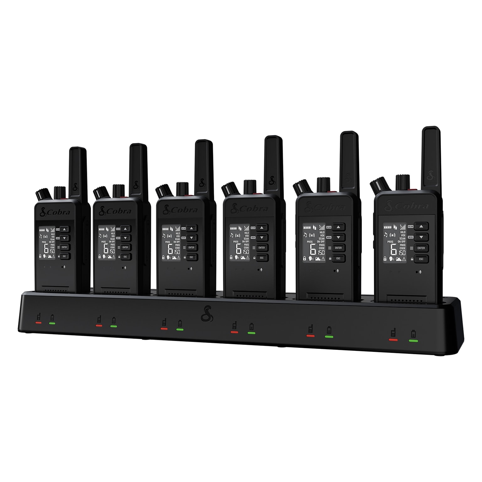 Cobra Performa 450 2-Way Handheld Business Radio with LCD Screen, Black, 6/Pack (0190016-2)